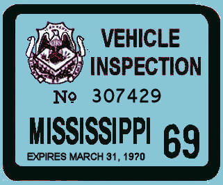1969 Mississippi inspection sticker